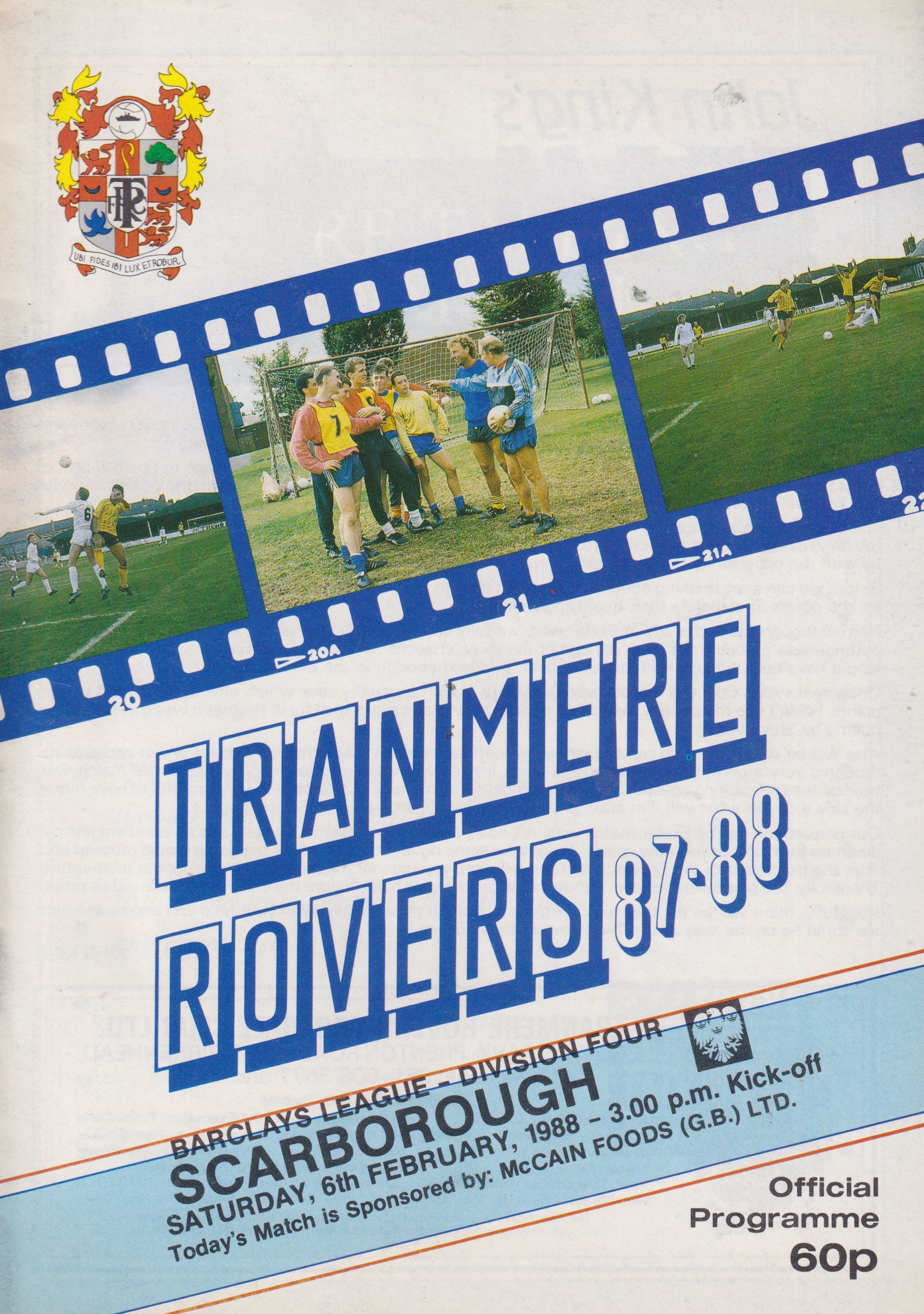 Tranmere Rovers v Scarborough match programme